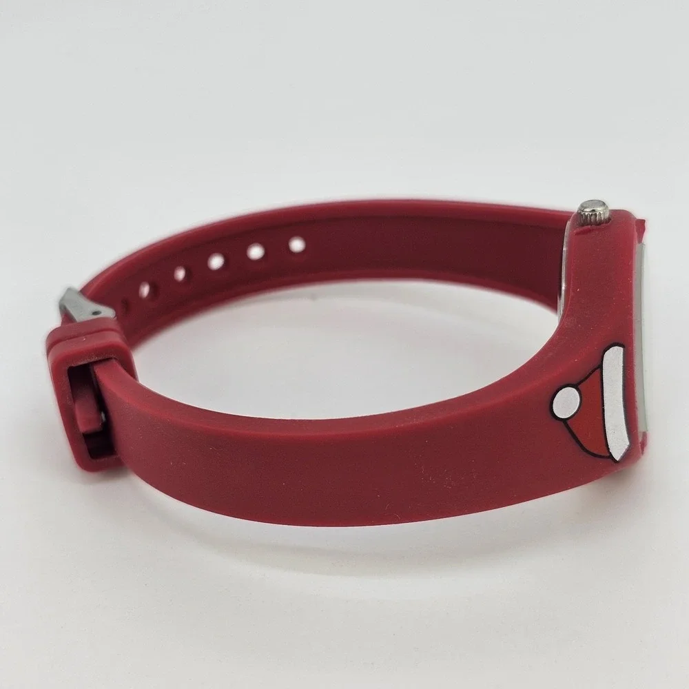30MM Women's Christmas Watch White Dial Red Plastic Bands New‎ Battery